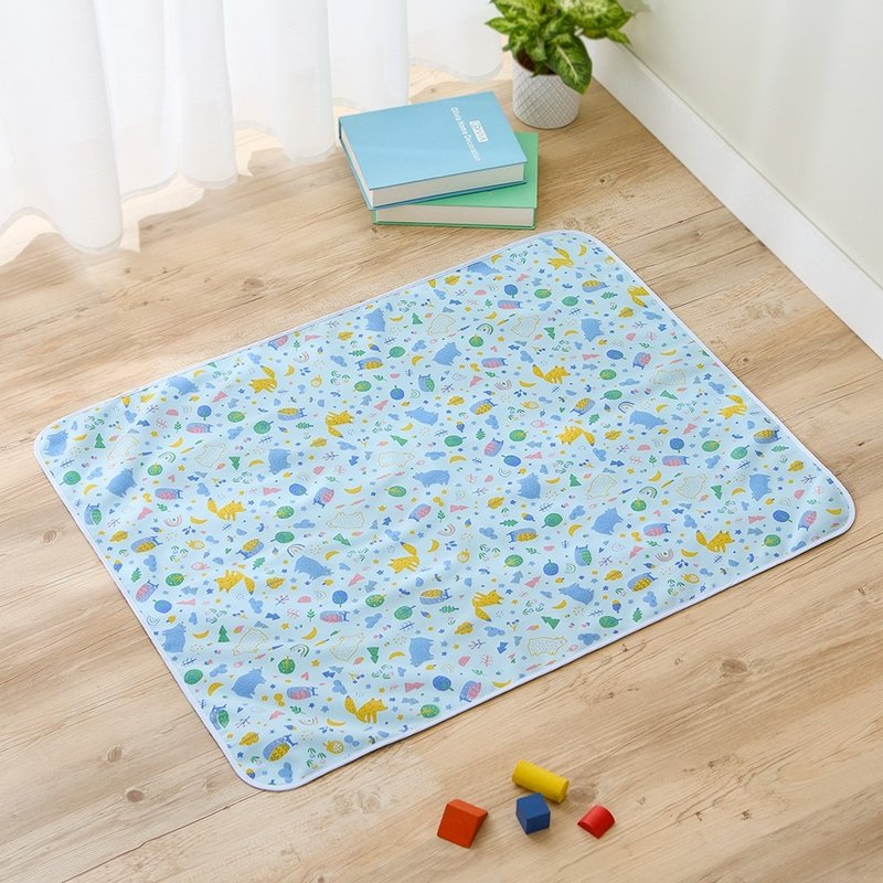 森林派對-MIT防水透氣保潔墊-尿布墊l嬰兒床l女性生理期l寵物貓狗 - 嬰兒床/床圍/寢具 - 聚酯纖維 藍色