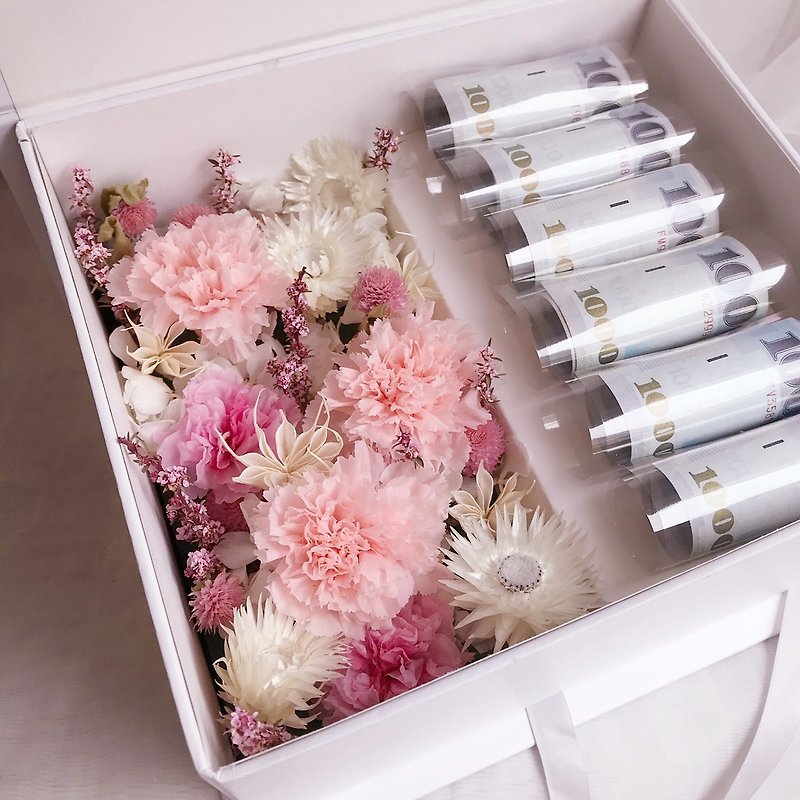 Mother's Day Carnation Red Gift Box / Mother's Day Gift / Birthday Gift / Opening Ceremony / floraflower - ตกแต่งต้นไม้ - พืช/ดอกไม้ สึชมพู
