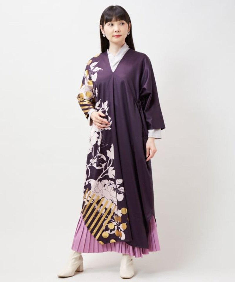 【熱門預購】華耀牡丹箔印洋裝 (3色) 7CC-5308 - 洋裝/連身裙 - 其他材質 