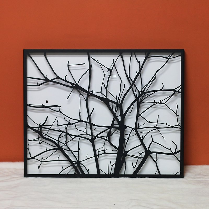 Metal Art Wall Mounted Painting-Winter Branches shape (Black)-Gifts, Decor - Items for Display - Other Metals Black