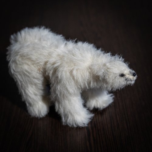 Tasha's craft Stuffed Teddy Bear - Realistic Mohair Polar Teddy Bear