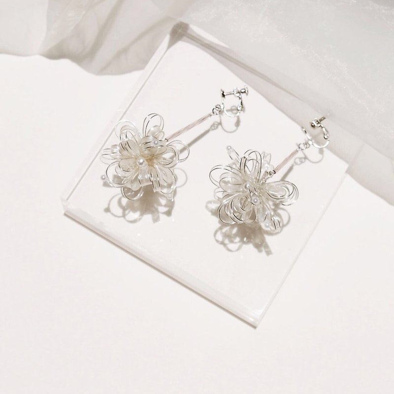 miss no.1-unilateral shape hand-designed resin earrings/earring/accessories - Earrings & Clip-ons - Other Materials Transparent