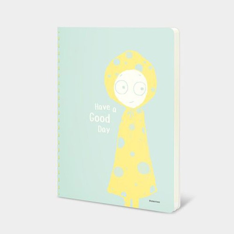 Dorothy 32K color stitching notebook-raincoat girl (9AAAU0022) - สมุดบันทึก/สมุดปฏิทิน - กระดาษ สีเขียว