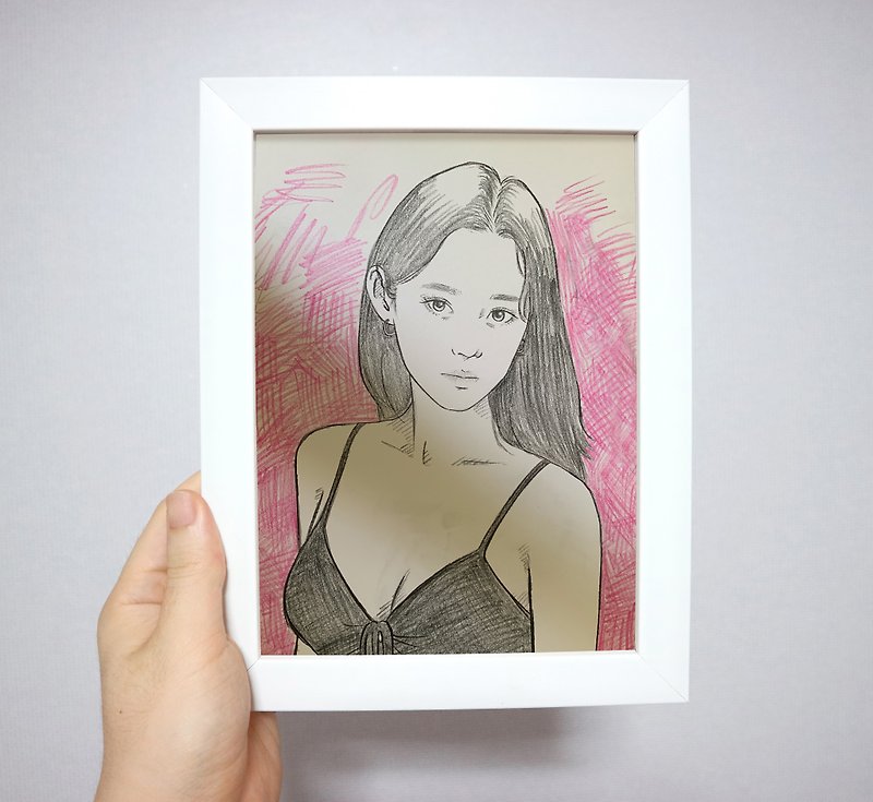 Custom Portrait drawing gift - Customized Portraits - Paper Multicolor