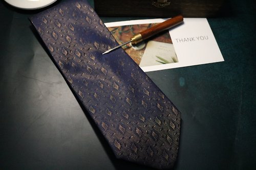 壞紳士 深藍色暗紋領帶紳士風商務型男necktie