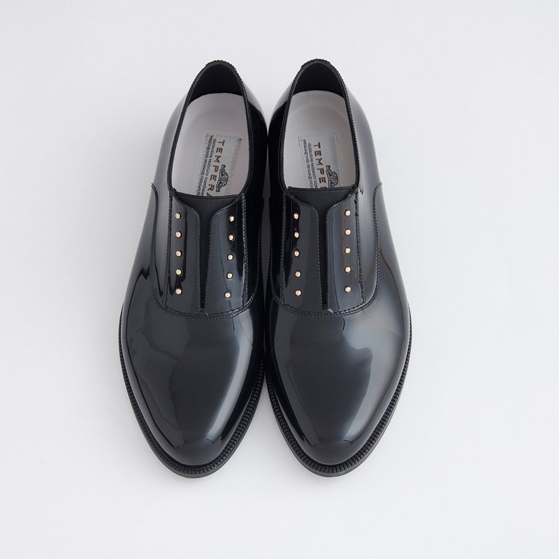 OMBRE (BLACK)  PVC OXFORD SHOES - オックスフォードシューズ - 防水素材 ブラック