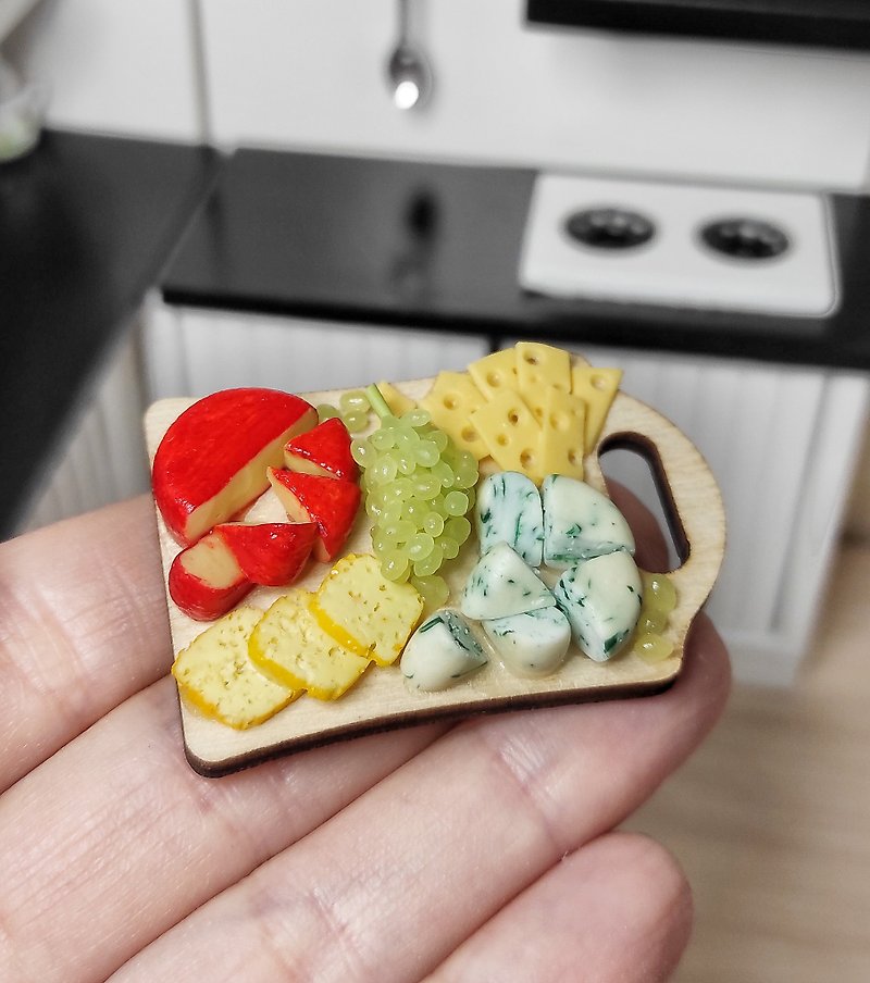 Cheese Board - Cheese platter - realistic polymer clay cheese - Cheese - sale - ตุ๊กตา - ดินเหนียว 
