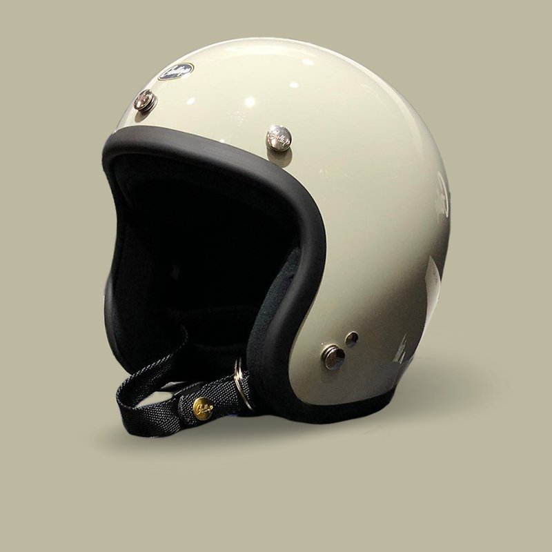 Made in Taiwan half-face helmet Cement green retro plain style - 30 colors in total - Helmets - Other Materials 