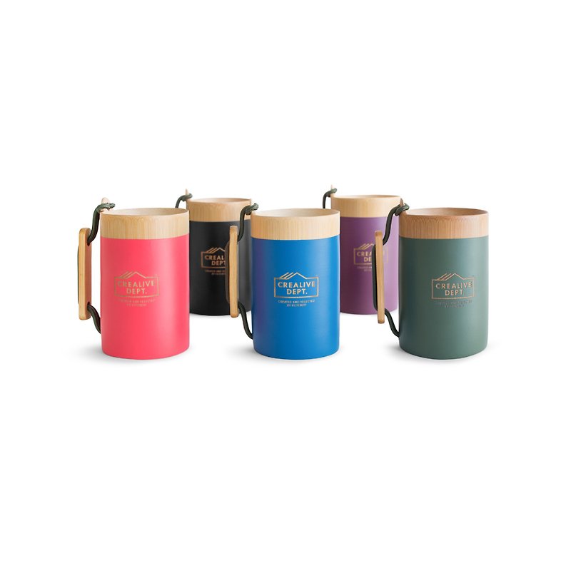 Crealive Dept. X Yuantai Bamboo Art Club Outdoor Cup co-branded limited vitality concave bean cup - Mugs - Bamboo 