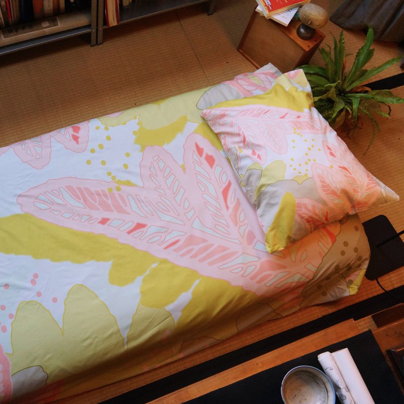 [Customized] Fern Soft Sleeping Bedding Set - Half Feather Split Pteridophyte | Single Double Bed Single Bed Package - เครื่องนอน - ไฟเบอร์อื่นๆ หลากหลายสี