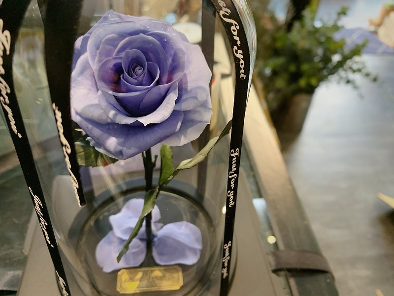 Rose Mother's Day Valentine's Day Immortal Flower Light Blue Purple M Impression FloralDesign - ของวางตกแต่ง - พืช/ดอกไม้ สีน้ำเงิน