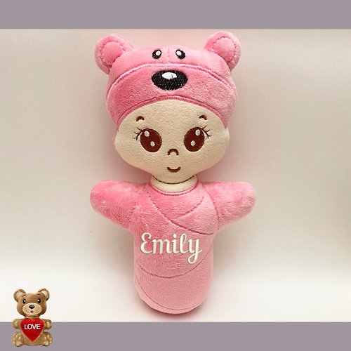Tasha's craft Personalised Baby doll soft toy ,Super cute personalised soft plush toy