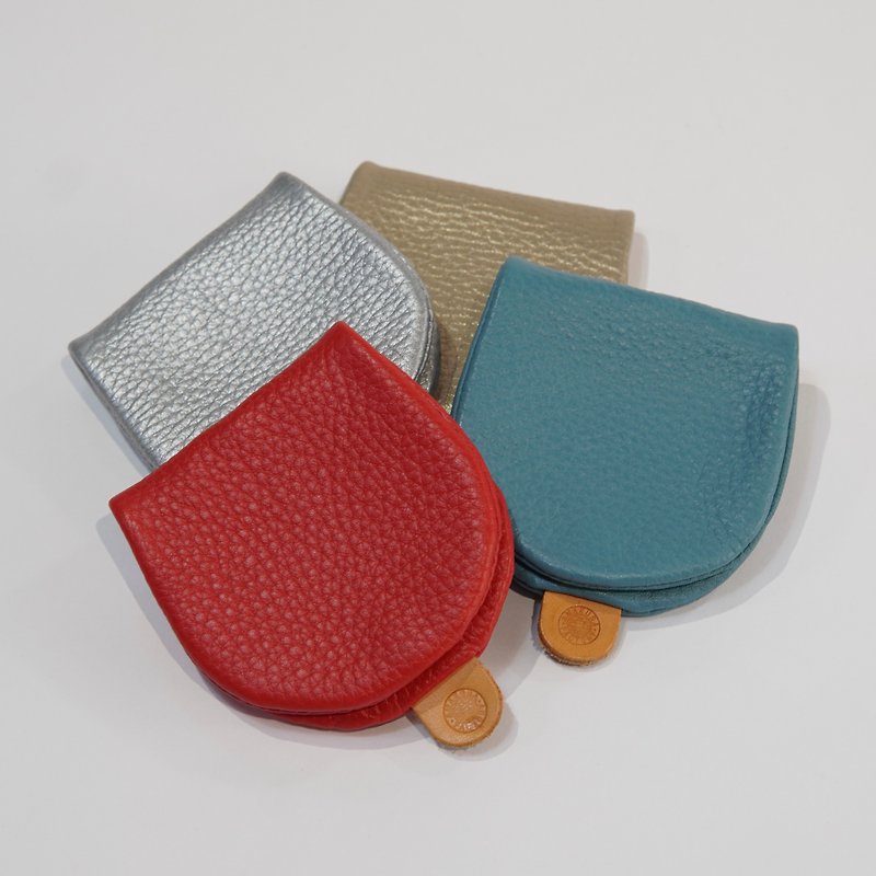 leather coin case - กระเป๋าใส่เหรียญ - หนังแท้ สีแดง