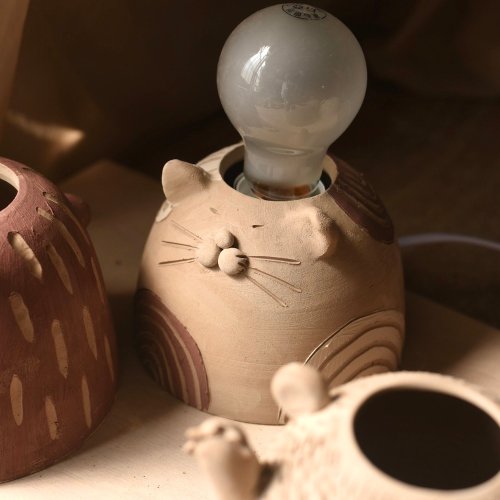 手作り陶芸  ランプ 体験・アクティビティ】動物ランプシェード手作り陶芸講座 親子