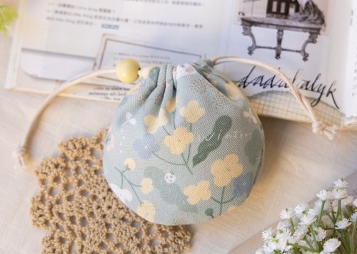 好感良物 softliving 【抹茶冬之嵐-小圓圓束口袋】小物收納 / 萬用袋