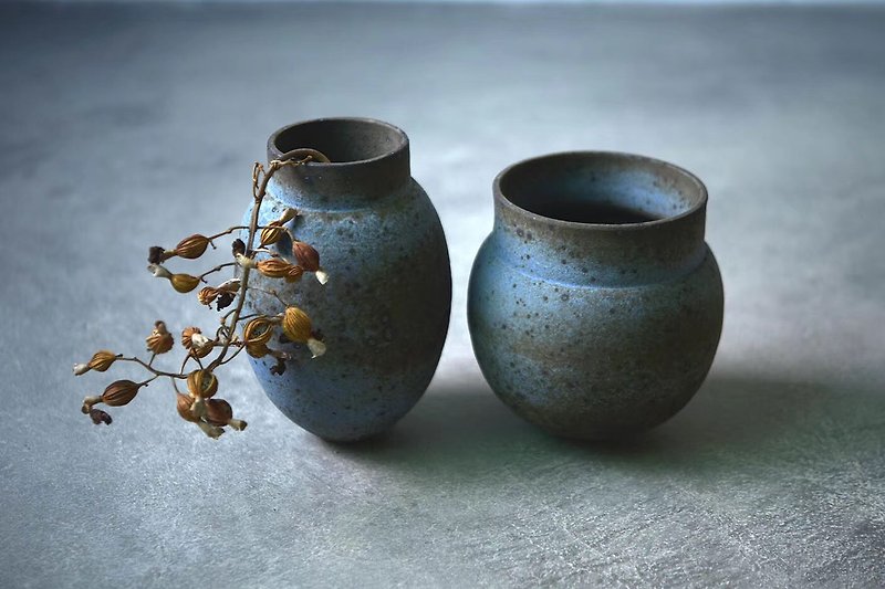 ブルーベリーフラワー - 花瓶・植木鉢 - 陶器 