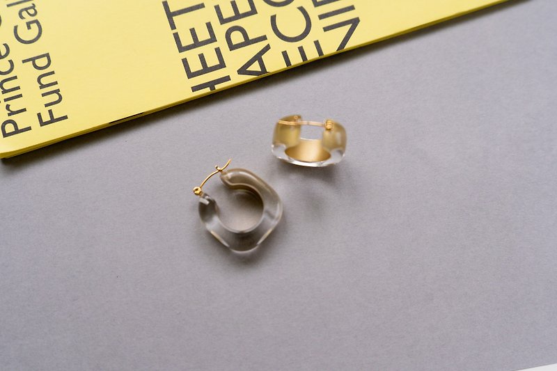 Joan river American antique brand special design gold hoop earrings - ต่างหู - โลหะ สีทอง