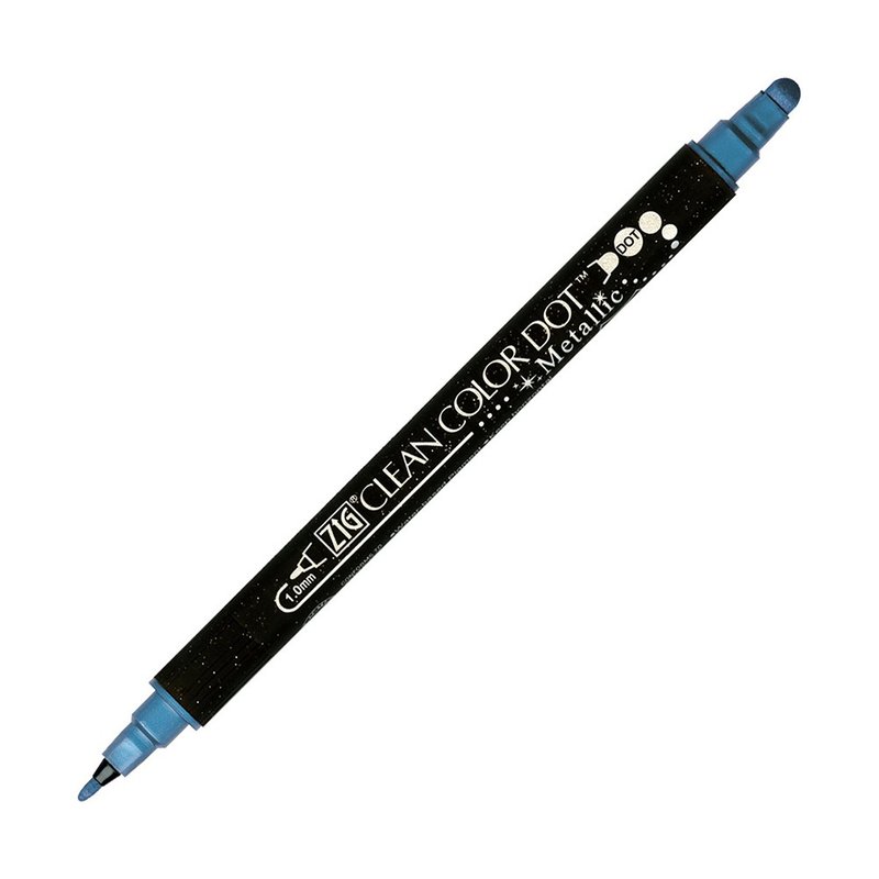 【Kuretake 日本吳竹】ZIG Clean Color Dot 點點筆 金屬色 藍色 - 其他書寫用具 - 塑膠 藍色