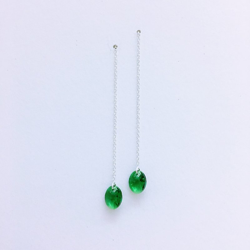 Forest Department Earrings S925 Sterling Silver Earrings Anti Allergy - Earrings & Clip-ons - Sterling Silver Green