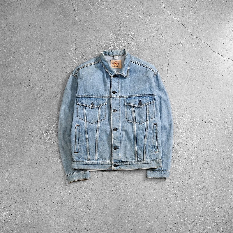 Vintage Hard Rock Denim jacket - เสื้อโค้ทผู้ชาย - วัสดุอื่นๆ สีน้ำเงิน