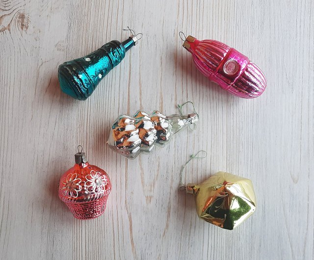 ロシア　クリスマスオーナメント　ガラス　ミニ　セット　ビンテージ ロシアクリスマスオーナメントガラスミニセットビンテージ