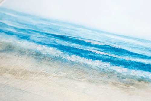 海景絵画ビーチオリジナルアート海水彩手描きの海の波
