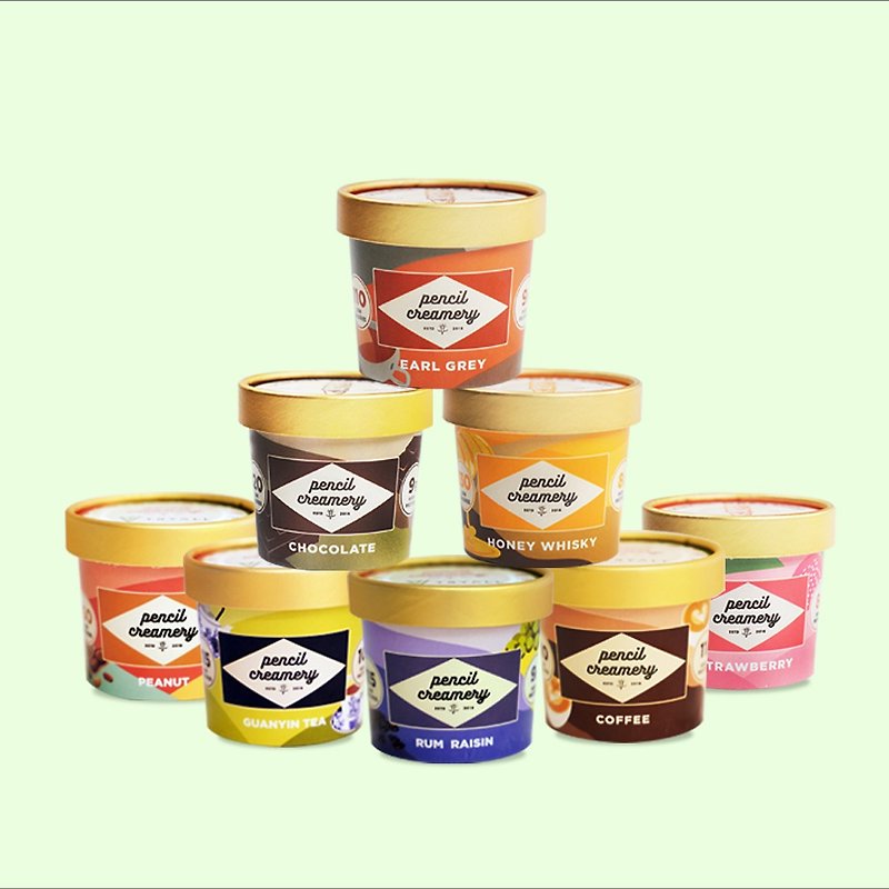母親節禮盒 - PENCIL CREAMERY - 經典蛋白冰淇淋8入組 - 冰淇淋/冰棒 - 紙 透明
