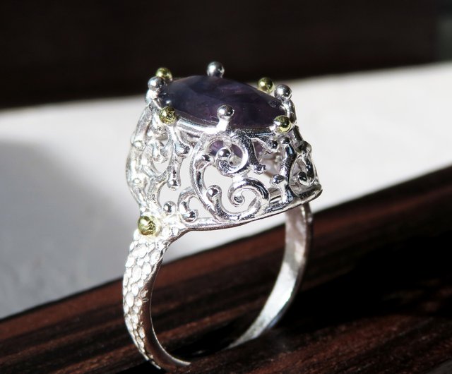 アイオライト サンストーン リング / Iolite Sunstone Ring - ショップ NATSU WORKS リング・指輪 - Pinkoi