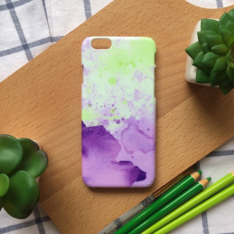Green and purple warm tone watercolor ink. Matte Case( iPhone, HTC, Samsung) - Phone Cases - Plastic Multicolor
