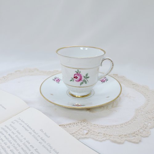 好日。戀物 【好日戀物】丹麥古董古件-玫瑰陶瓷茶杯組
