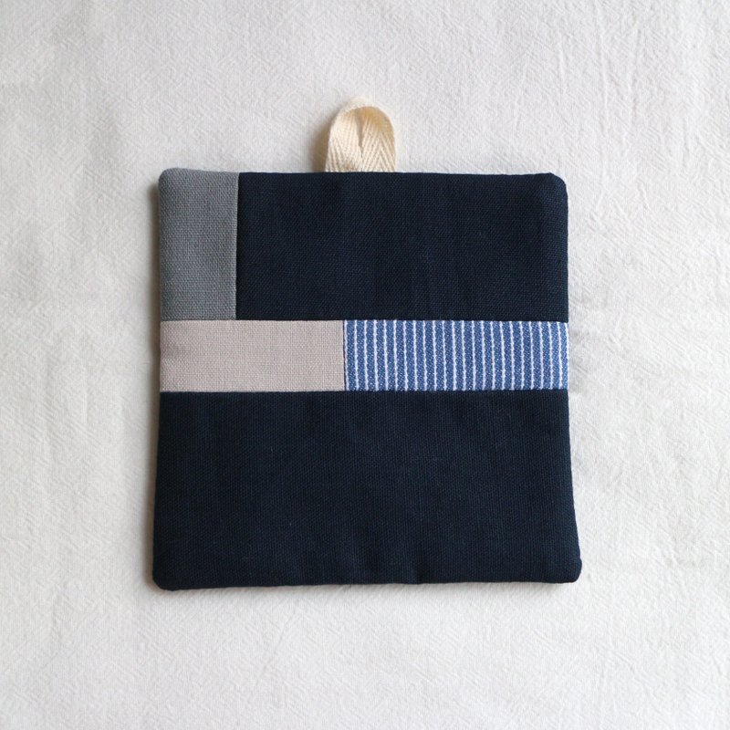 Patchwork coaster 239 - Coasters - Cotton & Hemp Blue