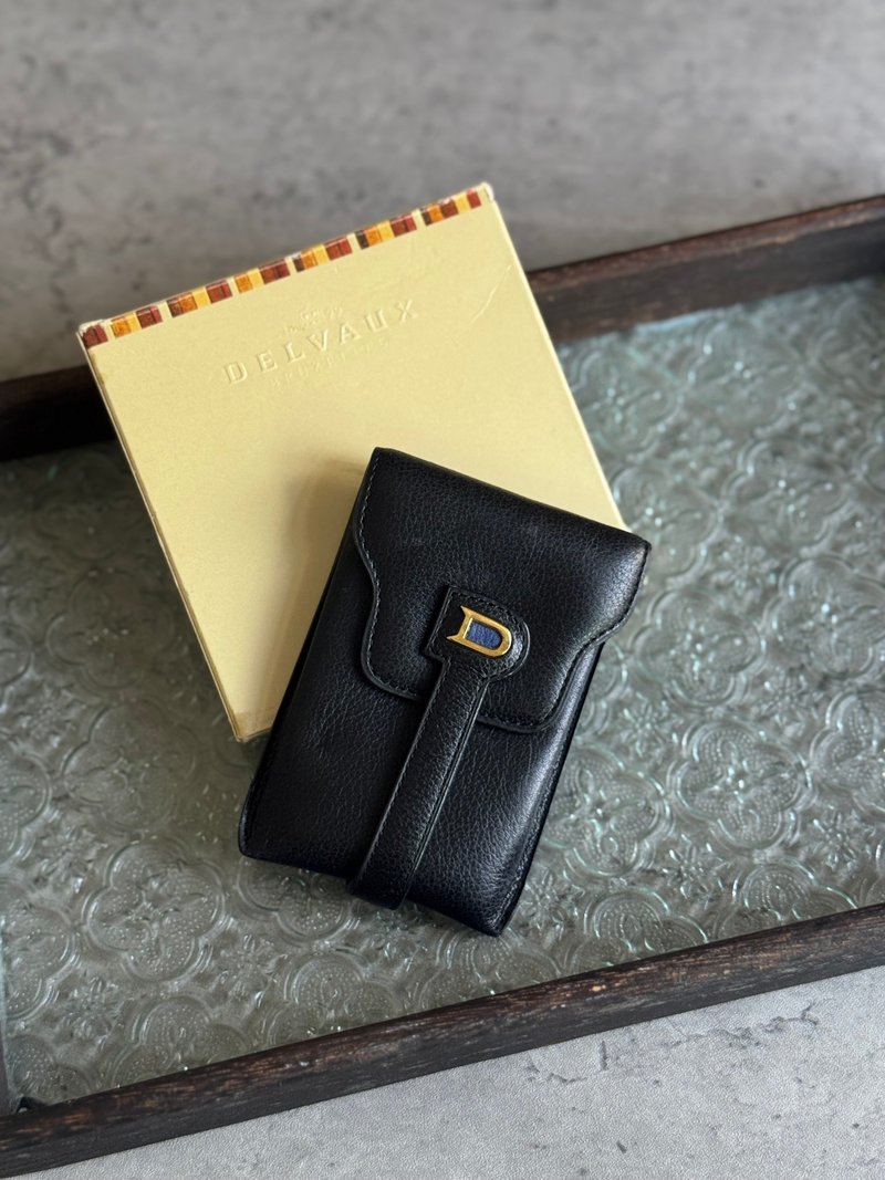中古正品 Delvaux 比利時皇室品牌 皮套 卡片夾 鑰匙包 車匙包 - 名片夾/名片盒 - 真皮 黑色