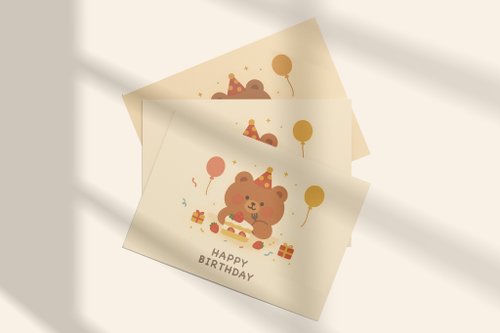 Aki-G 熊熊生日明信片 生日卡片 熊熊卡片