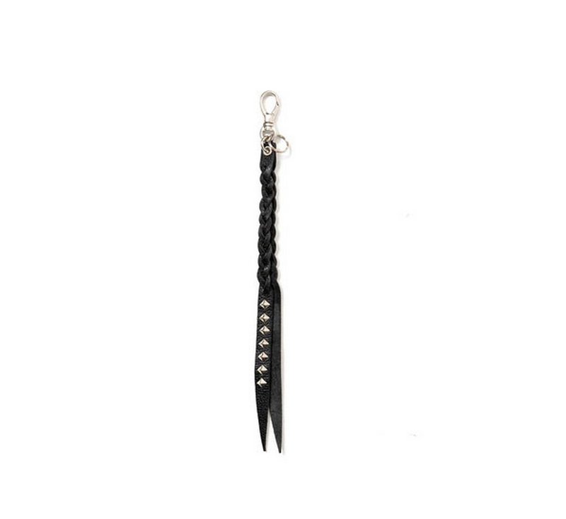 Calee Studs Leather Assort Key Ring (Type II C) - Keychains - Other Materials Black