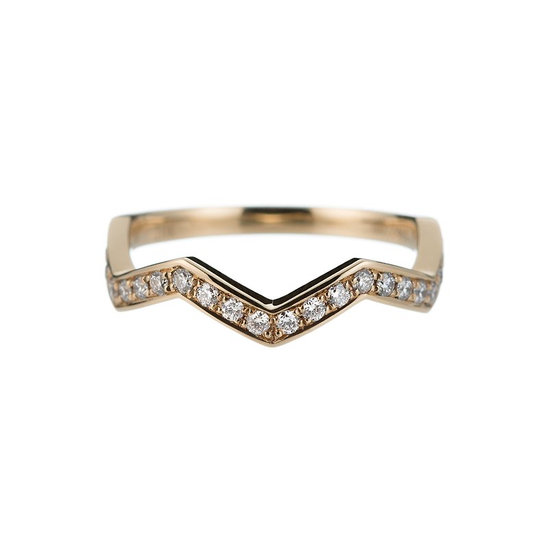 經典造型K金鑽石戒指 - 戒指 - 寶石 黃色