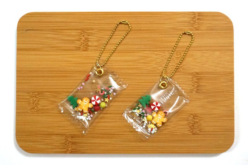 Christmas Candy Gift Keychain | Simulation Mini Dessert Clay Accessories Christmas Gifts - Keychains - Clay Multicolor