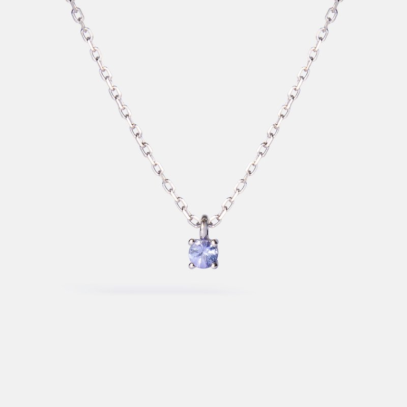 Tanzanite Single Diamond Sterling Silver Necklace Bracelet | Birthstone Series_December Birthstone | Birthday. gift - สร้อยคอ - เงินแท้ 