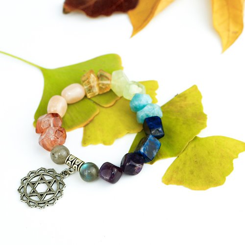 Hoshino Jewelry Kan 七輪調和手串/葡萄晶海藍寶/天然/水晶手鏈/能量石/原生態102142