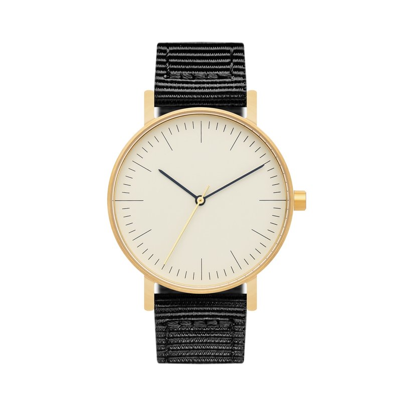 BIJOUONE Bishuwan B001 gold case light yellow dial nylon strap men's and women's stainless steel watch - Women's Watches - Stainless Steel Gold