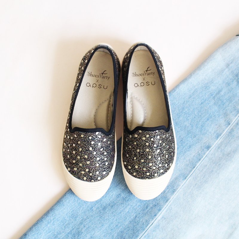 [Spot sale] Glitter dot casual Ou Beira / handmade order / F2-18918F - Women's Casual Shoes - Other Materials 