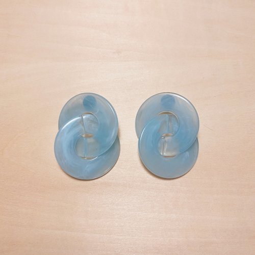 鳥嶼 Niaoyoo 復古天藍雙圈耳環