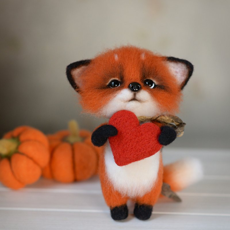 羊毛 玩偶/公仔 - 狐狸 聖誕交換禮物 狐狸 Needle felted fox sculpture, forest animal toy