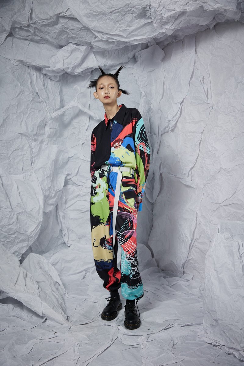 INF 22SS 蒙太奇印花連身褲 - 吊帶褲/連身褲 - 聚酯纖維 多色