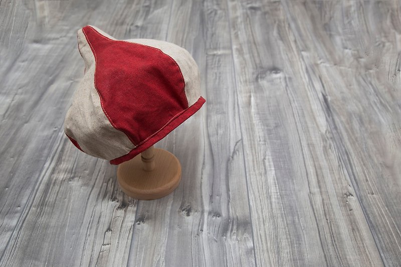 illusion_mixed color magic lamp beret.red - Hats & Caps - Cotton & Hemp Red