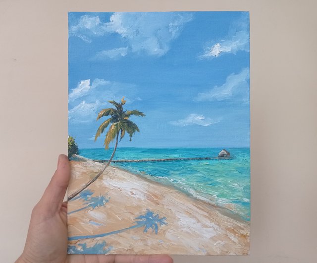 油彩画　海　aquamarine 原画手描き 油彩画 海 aquamarine 原画手描き 0_a2409fe86b439ecb0dba72ef7615