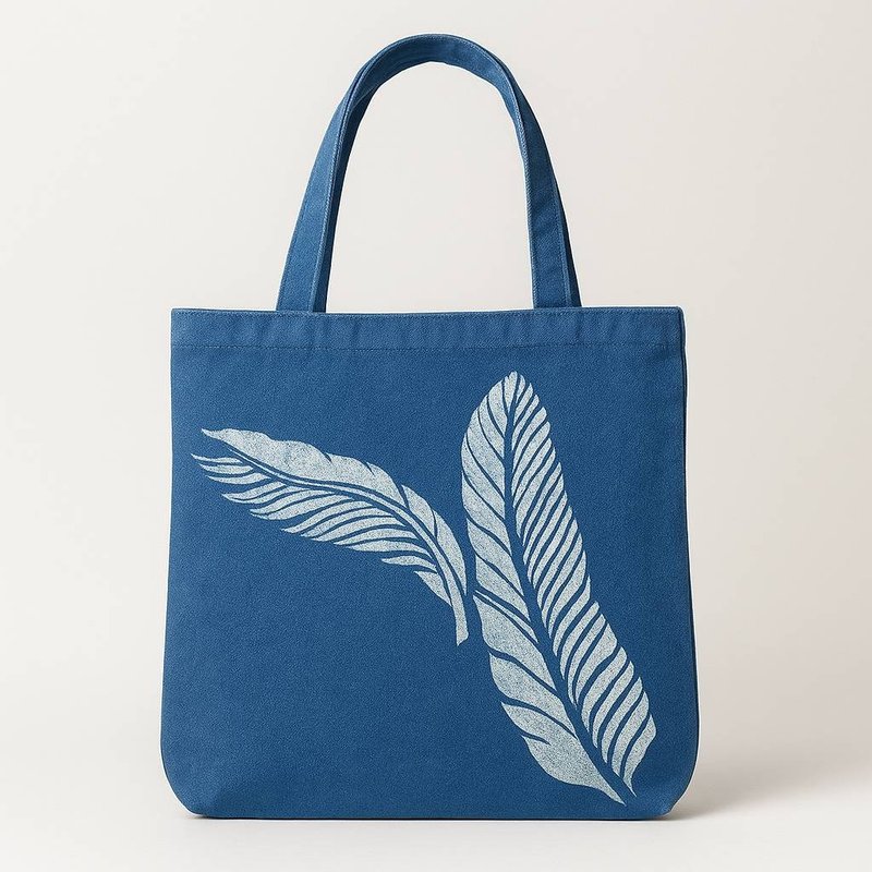 手工植物靛藍托特包 - 手提包/手提袋 - 其他材質 