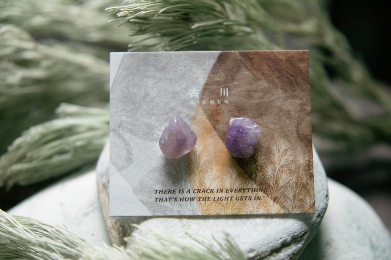 CRACK | Mineral earrings | EARRINGS - Earrings & Clip-ons - Crystal Purple