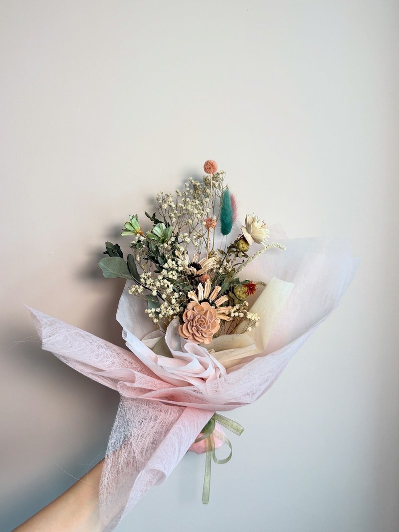 藍色永生花、乾燥花、客製花禮 - 乾燥花/永生花 - 植物．花 粉紅色