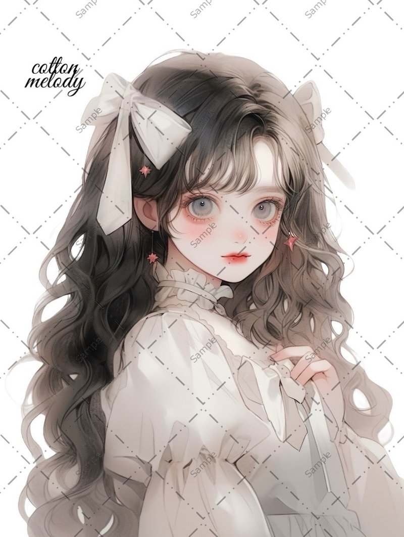 original sticker no.258 人物ステッカー オリジナルステッカー 人物ステッカー 女の子ステッカー オリジナル人物ステッカー - 貼紙 - 紙 