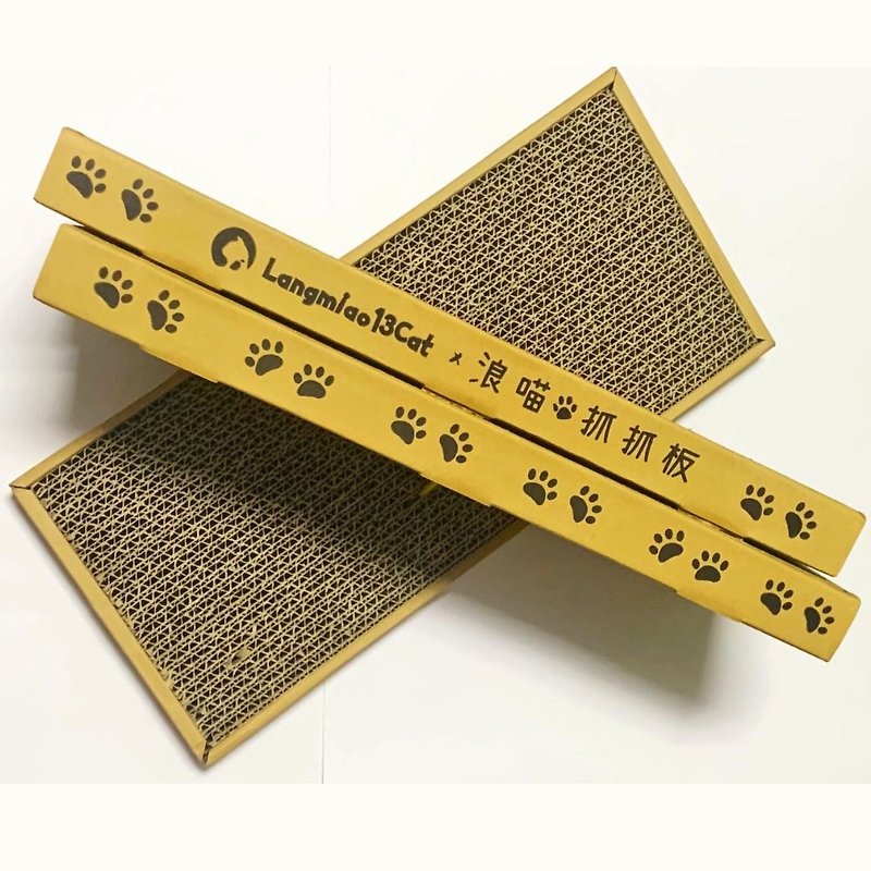 Langmeow Scratching Board|Cat Scratching Board that is not easy to shed crumbs|Four sides covered design|Made in Taiwan|Langmeow Dried Fruit Shop - Scratchers & Cat Furniture - Paper Khaki